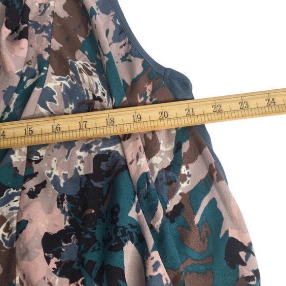 LOGO Lori Goldstein Cardigan Vest Womens XL Blue Abstract Open Front Waterfall - Picture 9 of 14